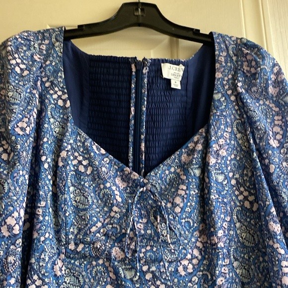 J.Crew Sweetheart long-sleeve mini dress in Liberty Bourton Bloom Floral Size 8 - Picture 6 of 8